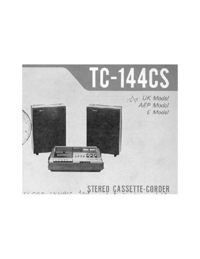 Sony TC-144 Schematic of Sony TC144 cassette deck